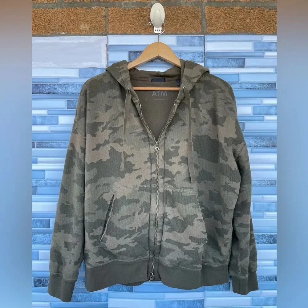 ATM Anthony Thomas Melillo Camo Zip-Up Hoodie Large - Picture 4 of 16